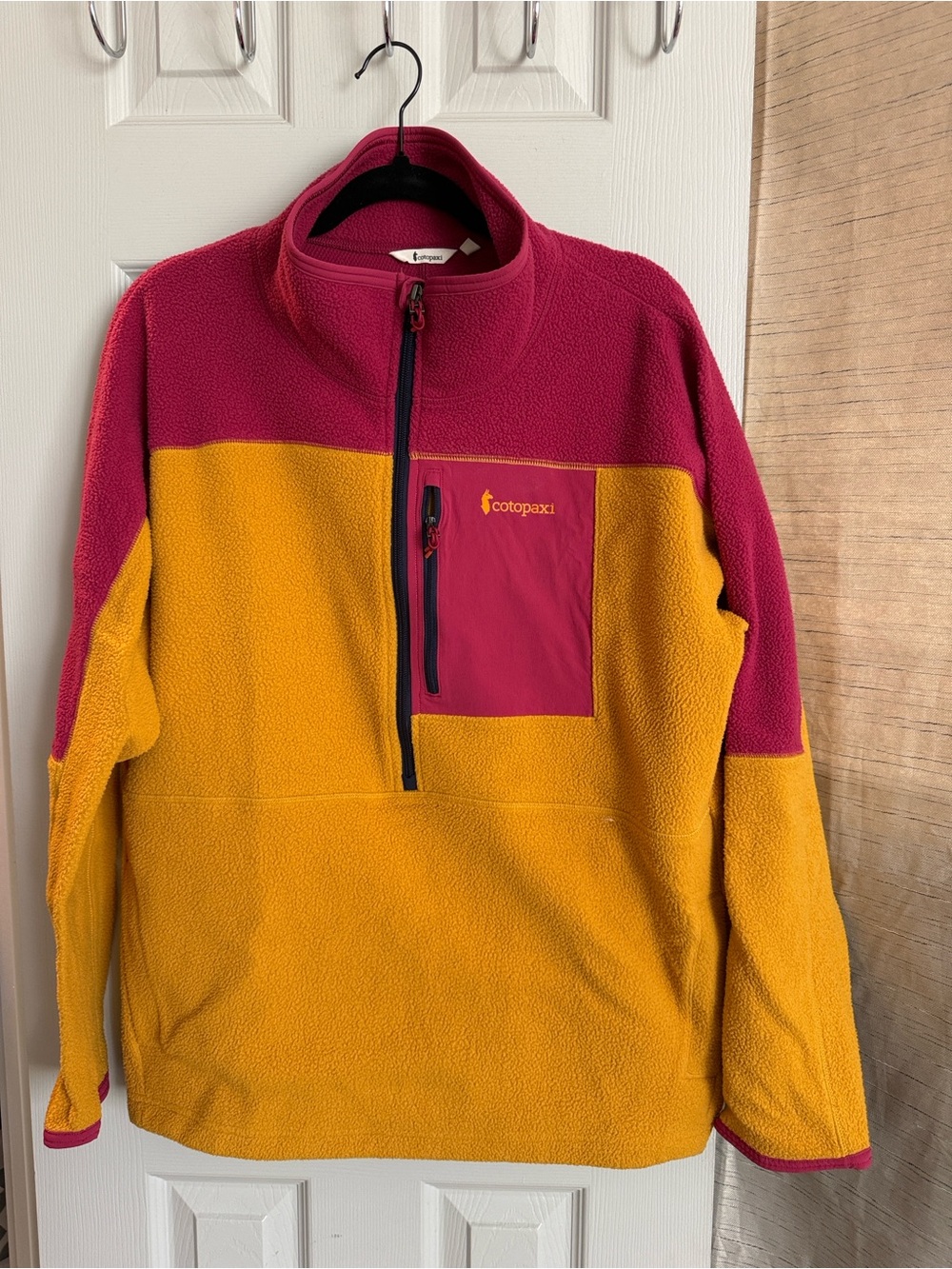 cotopaxi Colorblock Half-Zip Fleece Jacket - Magenta & Mustard